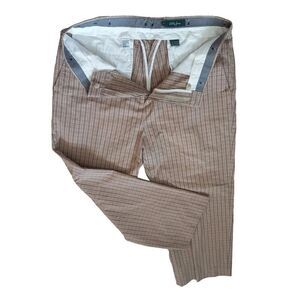 Bobby Jones Men's Active Performance‎ Pants Size 36 Inseam 25in Plaid Brown